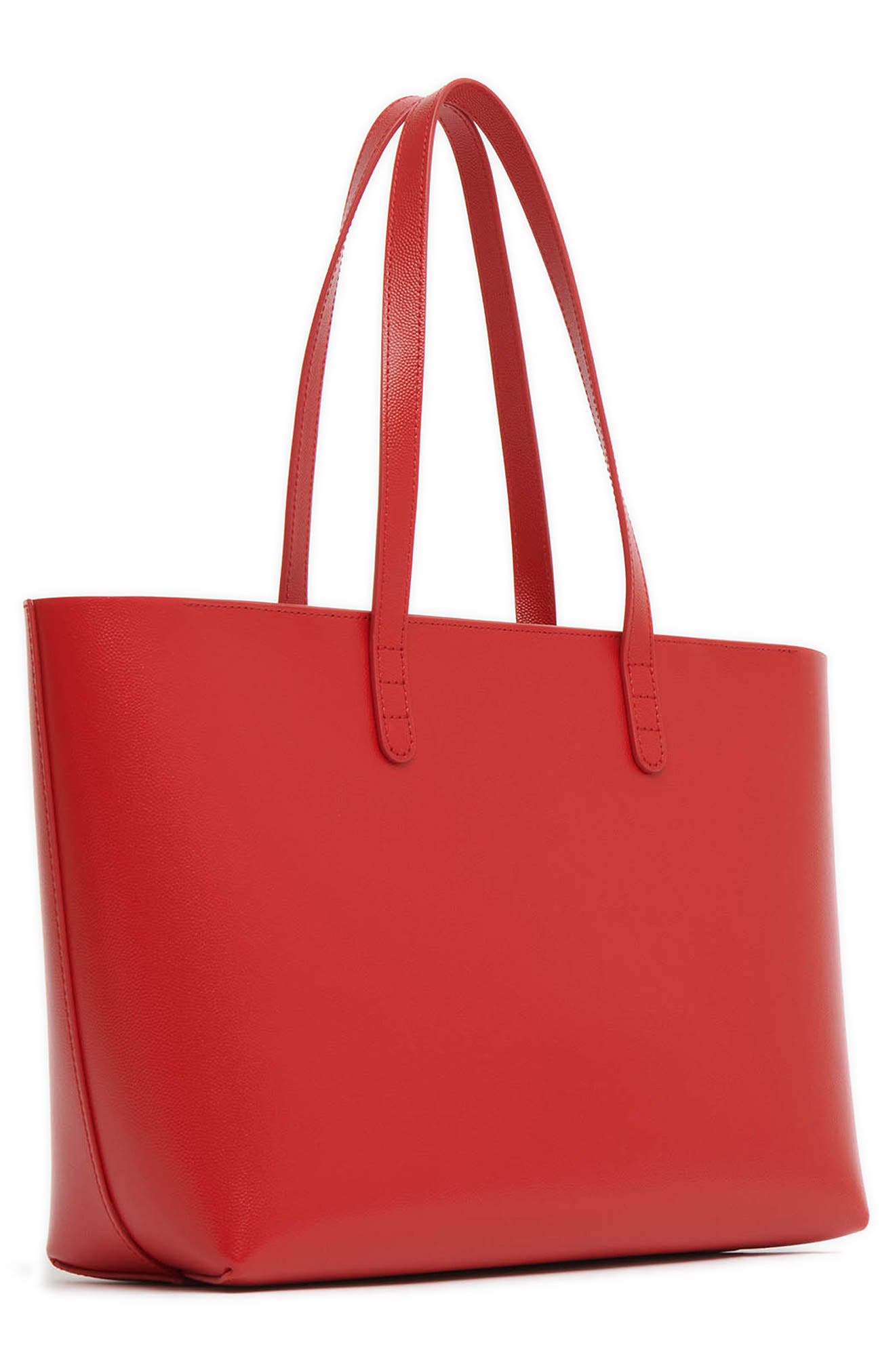 Small Leather Zip Tote, Alternate, color, FLAMMA/ BALLERINA