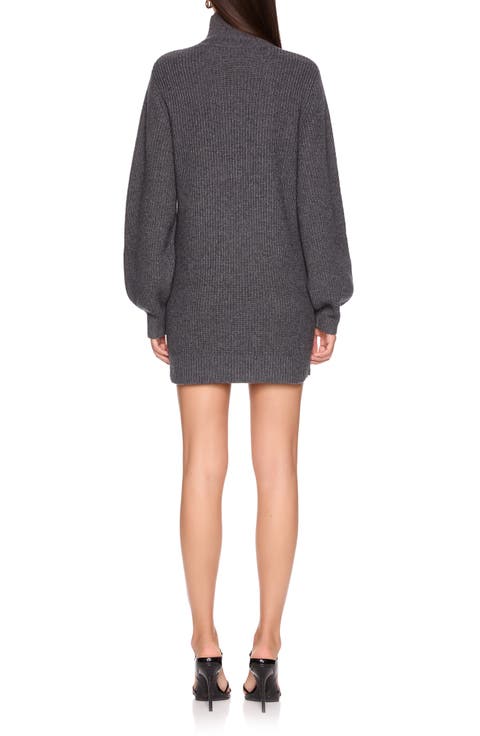 Rib Knit Merino Wool Blend Minidress