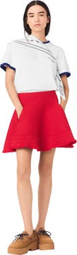 maje Compact knit short skirt