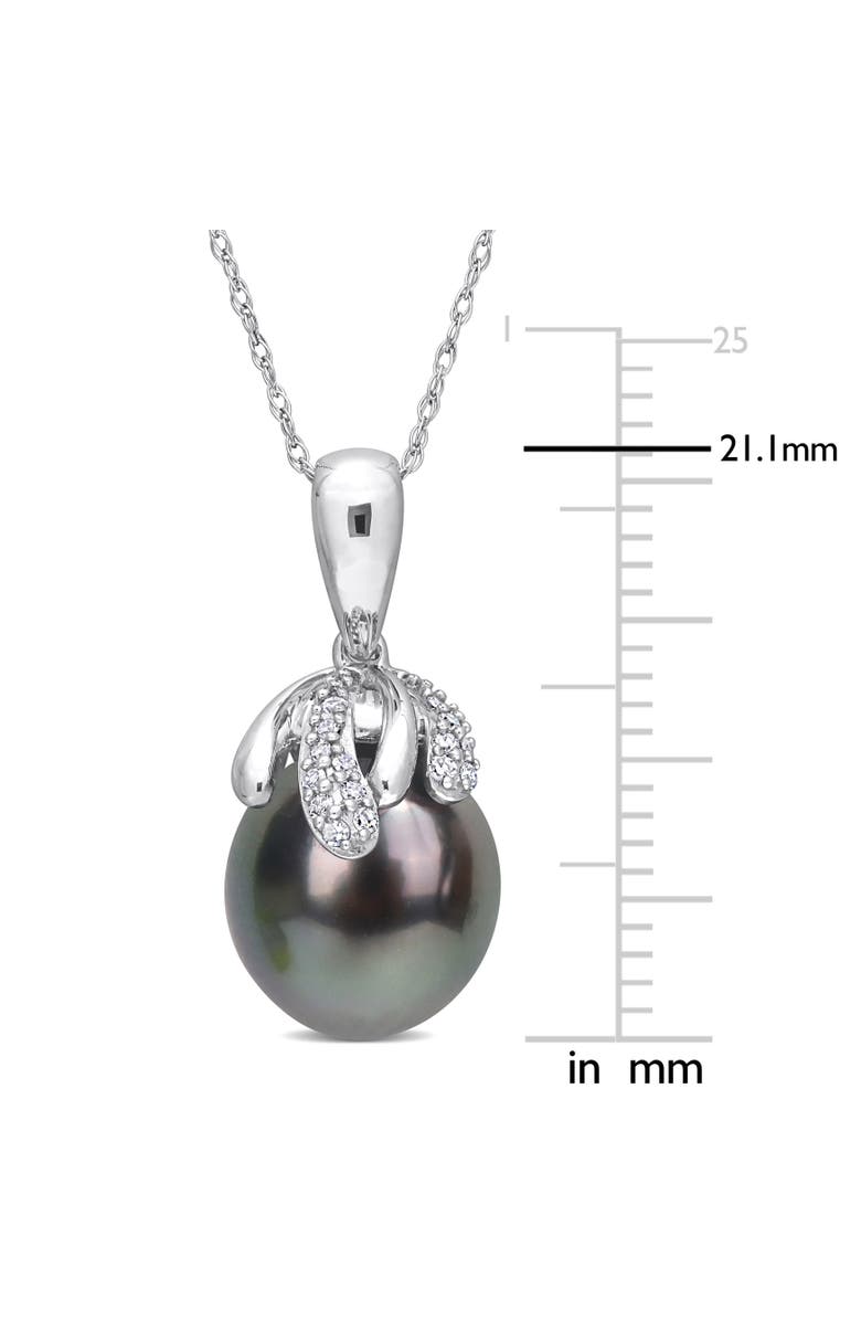 Julianna B. Cultured Pearl & Diamond Pendant Necklace 14k, Alternate, color, Tahitian Pearl/White Gold
