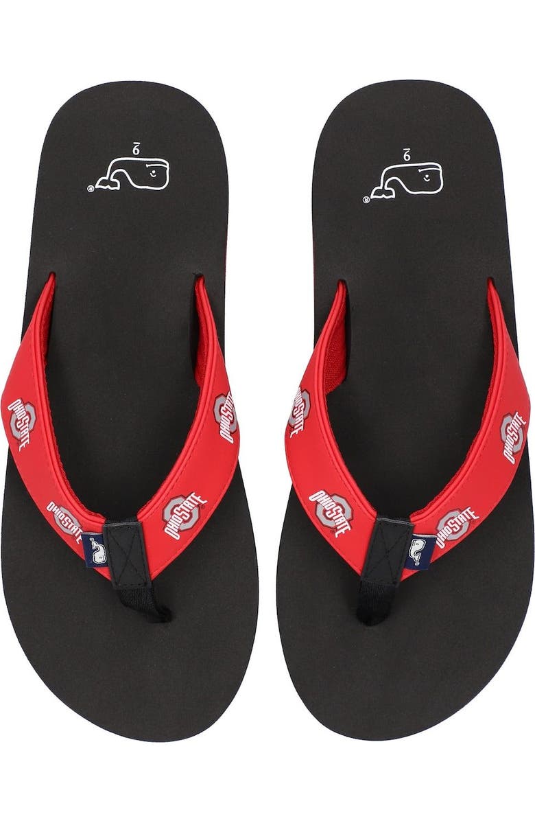 vineyard vines Ohio State Buckeyes Flip Flops, Alternate, color,