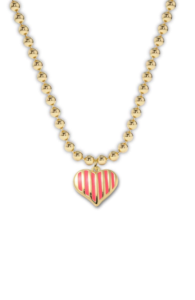 Little Miss Zoe Heart Charm Necklace in Gift Bottle, Alternate, color, Pink