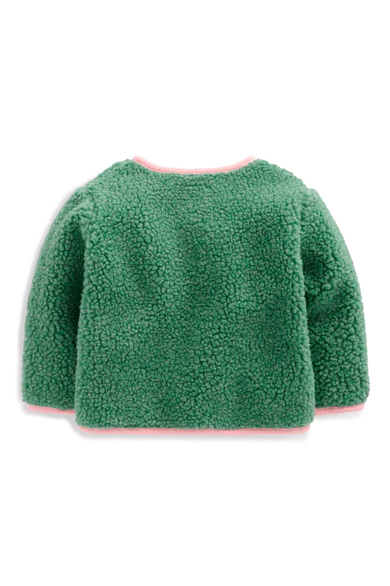 Floral Trim High-Pile Fleece Jacket, Alternate, color, LARCH GREEN FLORAL