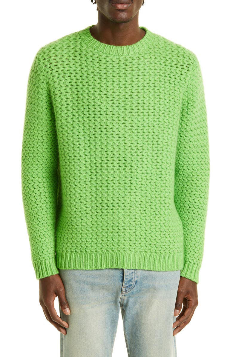 The Elder Statesman Rope Stitch Cashmere Sweater, Main, color, 