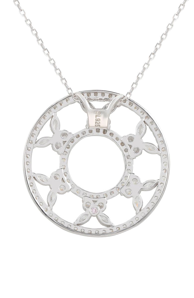 SUZY LEVIAN Sterling Silver Cubic Zirconia Circle Butterfly Necklace, Alternate, color, White