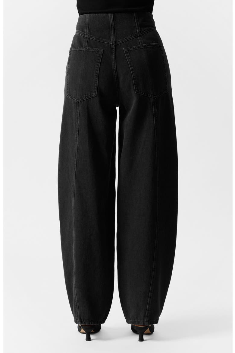 Bloom Cut Barrel Leg Jeans, Alternate, color, BLACK DARK