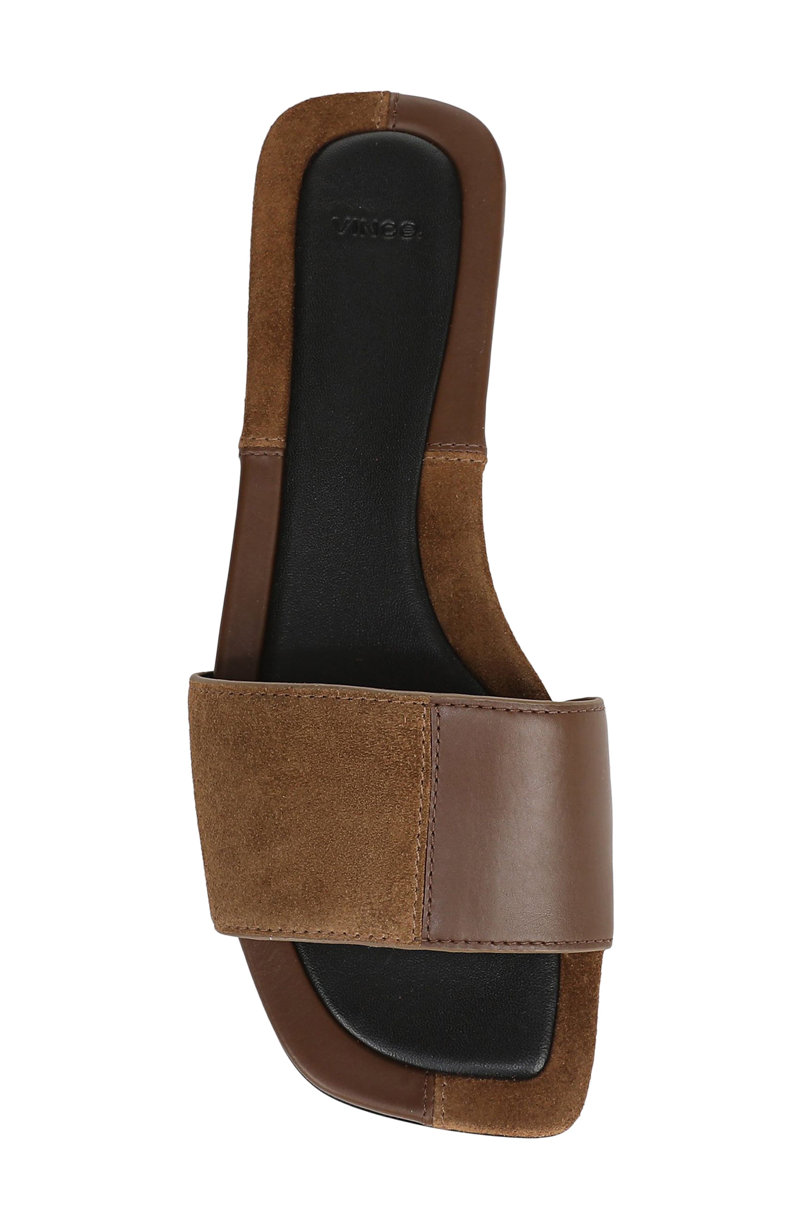 Valeria Slide Sandal, Alternate, color, CEDAR BROWN/ ELMWOOD