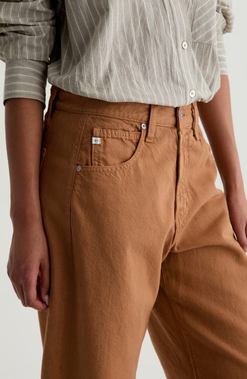 Ag Saige High Rise Wide Leg Crop Jeans In Ginger In Brown