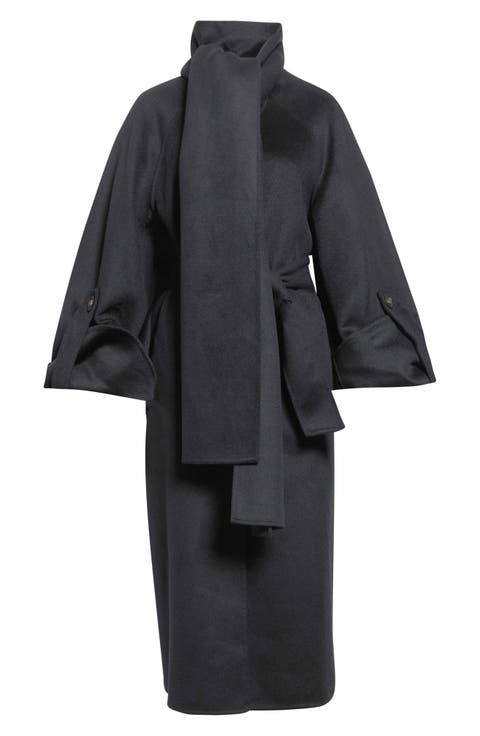 Valiant Wool Blend Coat with Scarf
