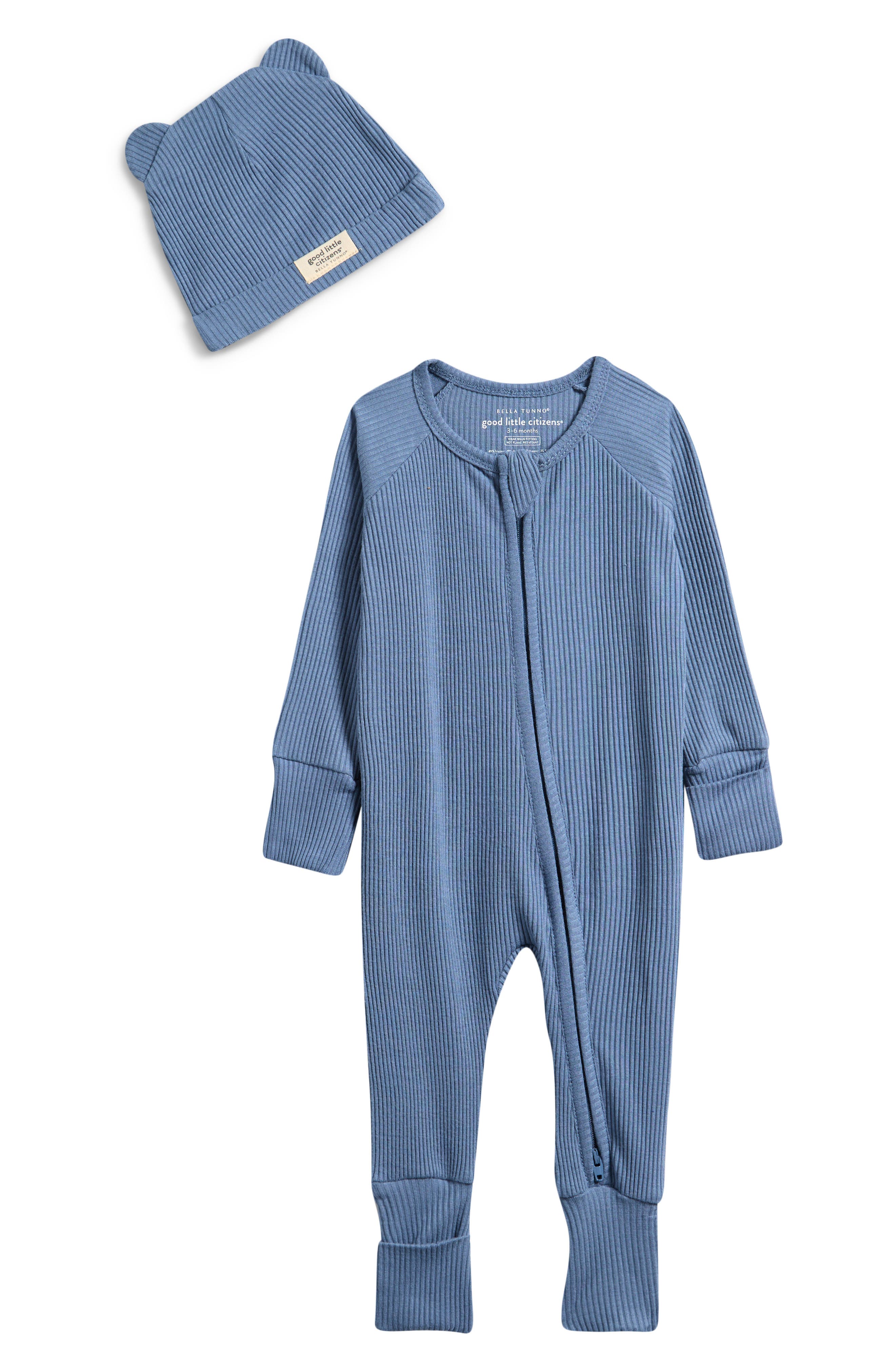 Rib One-Piece & Hat Set