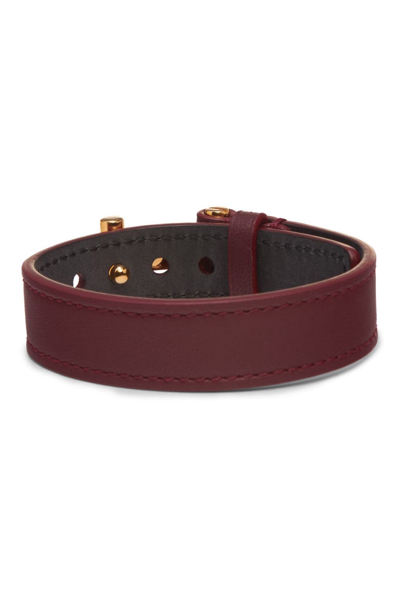 Men's Smooth Leather T Bracelet, Alternate, color, 1R011 OXBLOOD