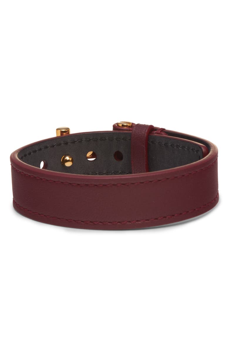TOM FORD Men's Smooth Leather T Bracelet, Alternate, color, 1R011 Oxblood