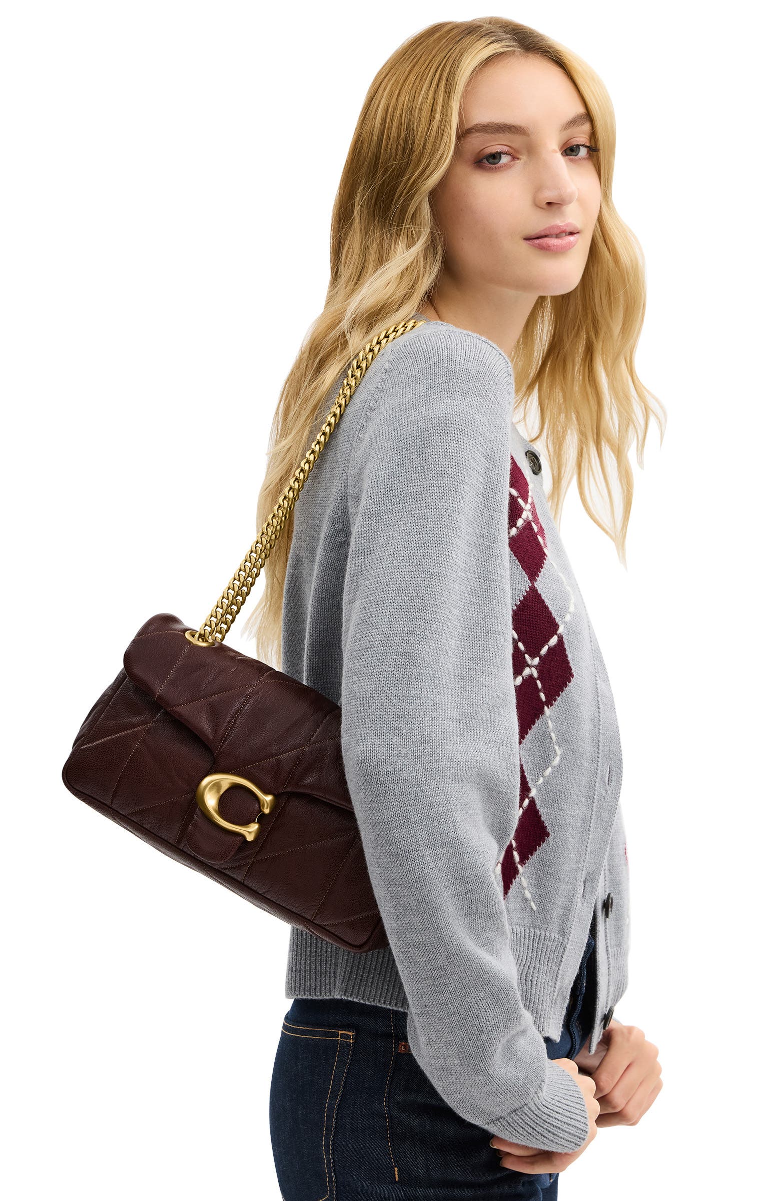Tabby 26 Soft Quilted Shoulder Bag, Alternate, color, B4/MAPLE