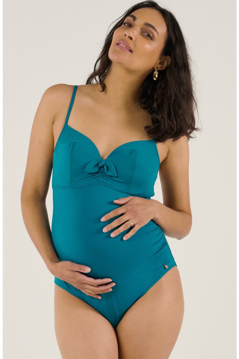 Underwired maternity swimsuit Monaco C/D Cup, Main, color, Emerald