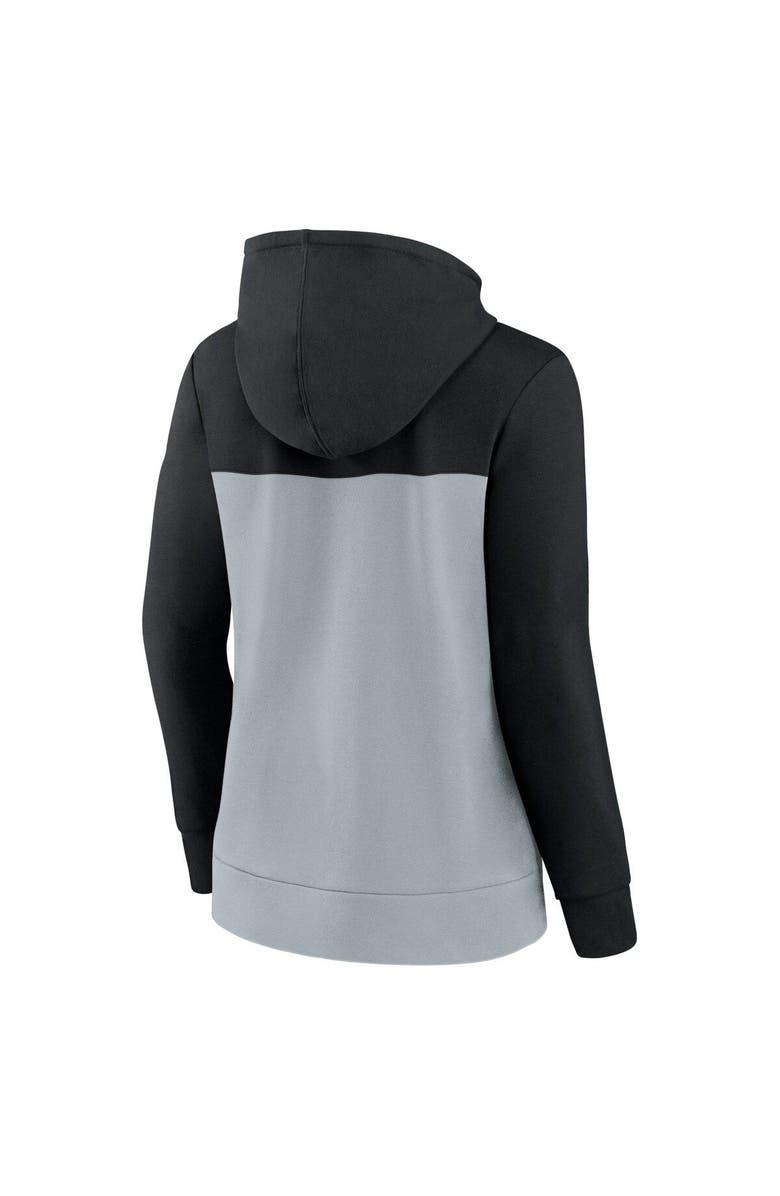 FANATICS Women's Fanatics Branded Black/Silver Las Vegas Raiders Take The Field Color Block Full-Zip Hoodie, Alternate, color,