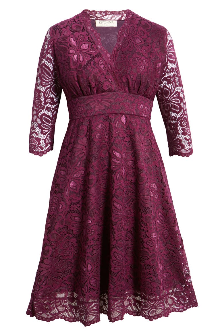 Mademoiselle A-Line Lace Cocktail Dress, Alternate, color, BERRY BLISS