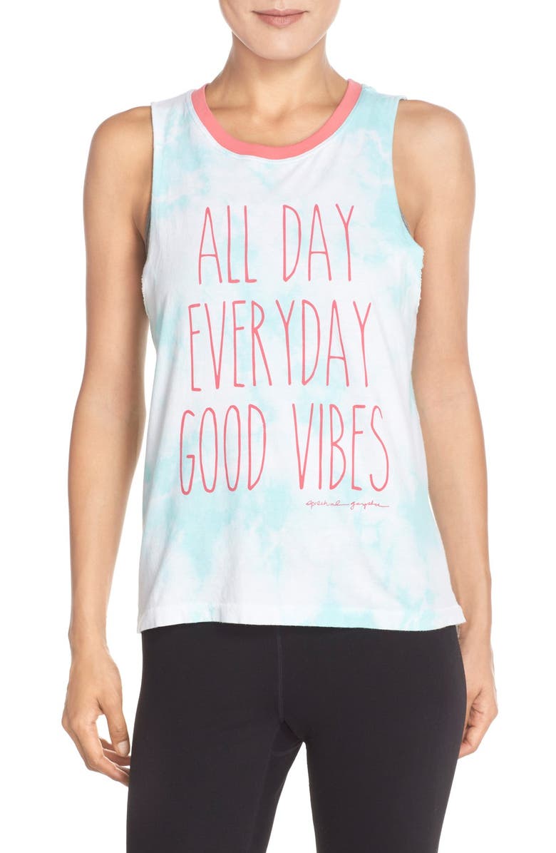 Spiritual Gangster 'Good Vibes All Day' Muscle Tee, Main, color, 