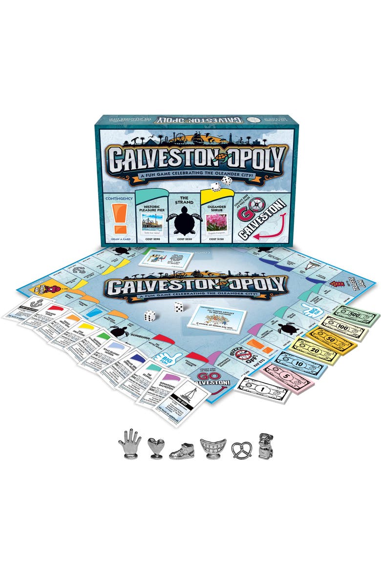 Galveston Opoly Board Game, Alternate, color, Multicolored
