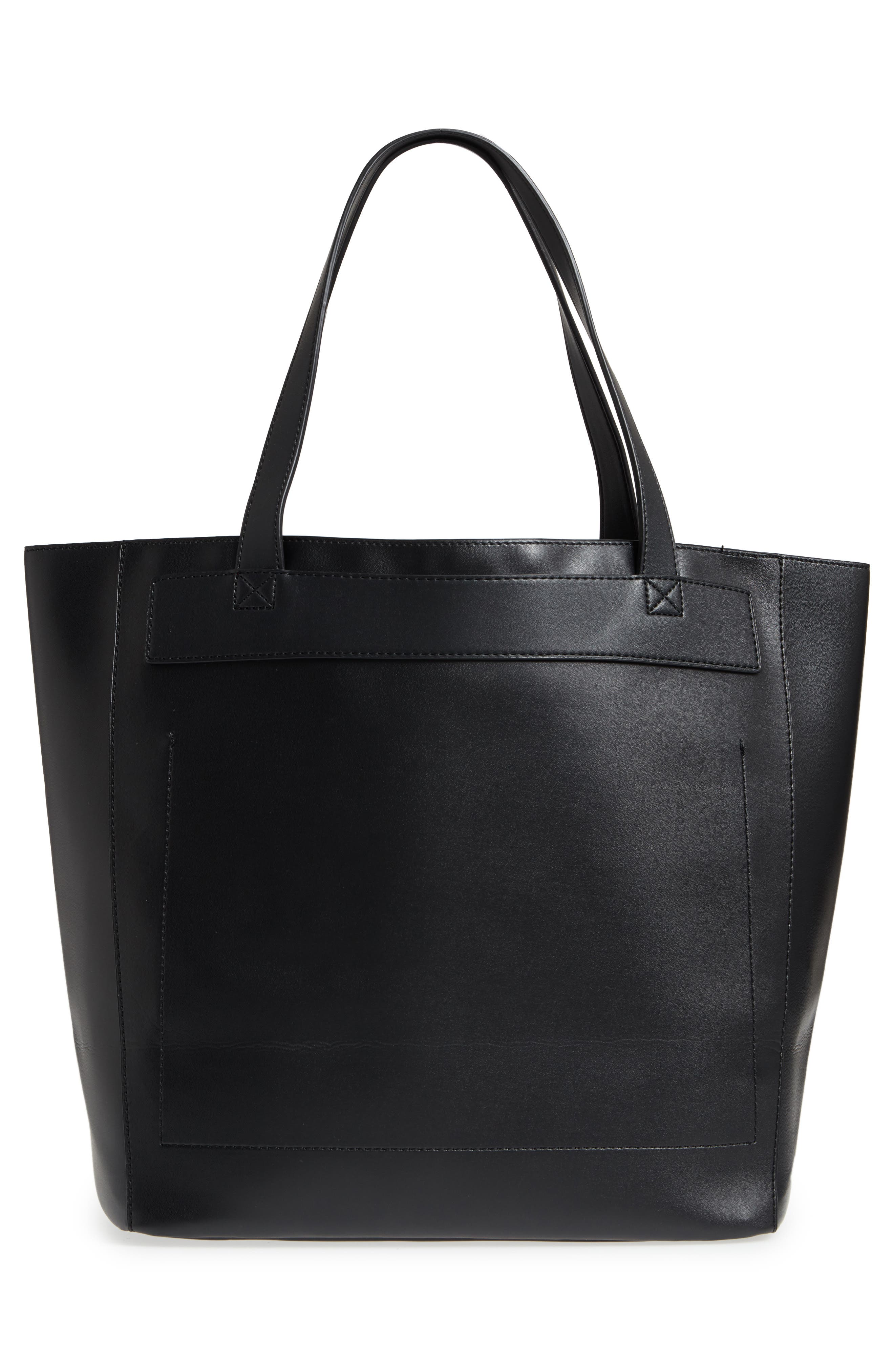 BP. Stitched Faux Leather Tote, Alternate, color, 