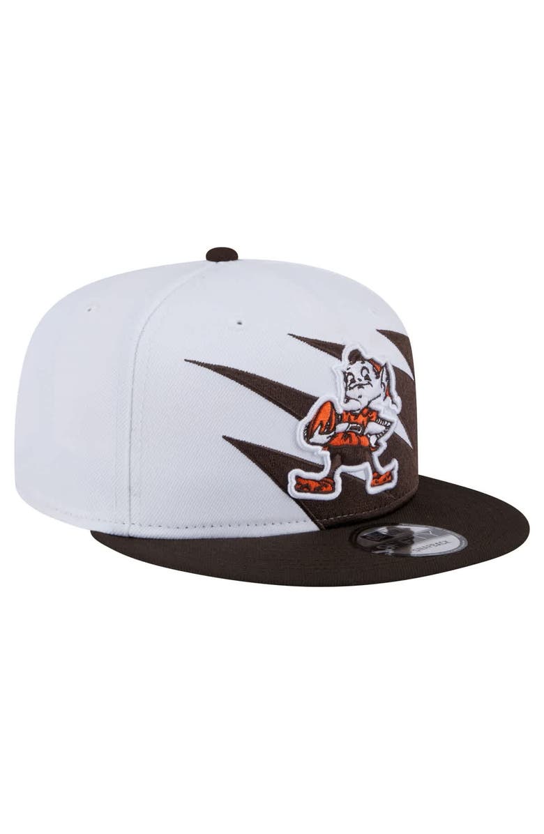 New Era Men's New Era Brown Cleveland Browns Throwback Jagged 9FiFTY Snapback Hat, Alternate, color, Brown