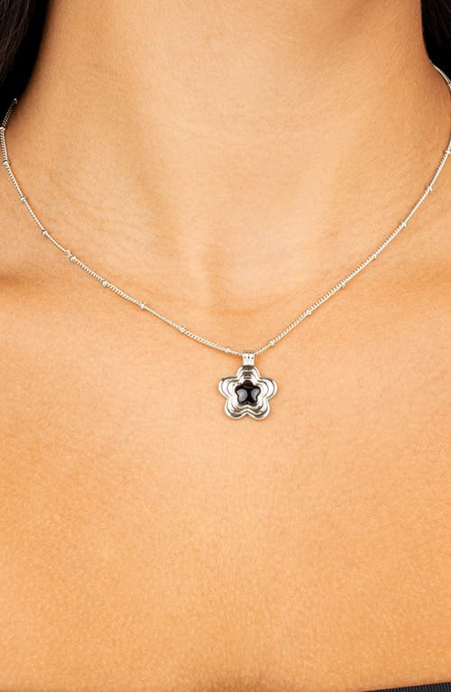 Sterling Forever Floral Pendant Necklace In Silver