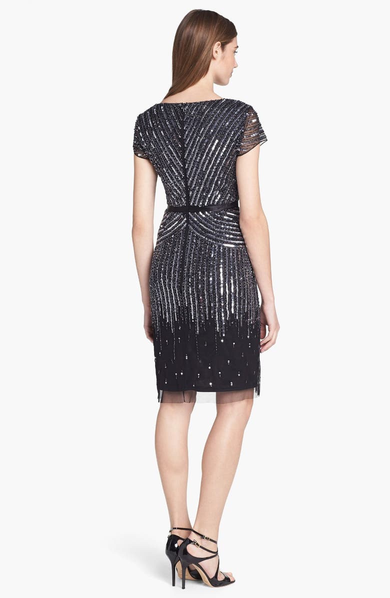 Adrianna Papell Embellished Mesh Dress, Alternate, color, 