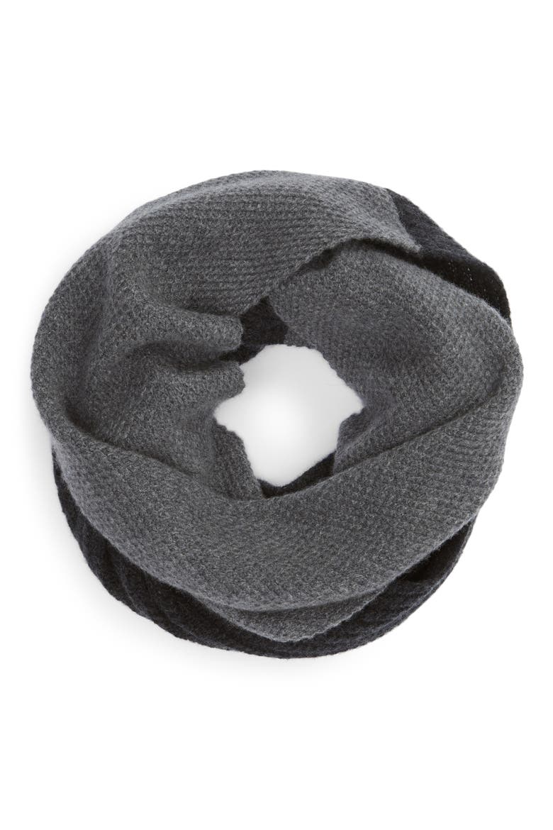 Double Stitch Cashmere Infinity Scarf, Alternate, color, BLACK COMBO