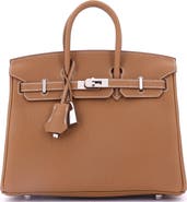 Pre-Owned Hermes Birkin Handbag Brown Togo with Palladium Hardware 25