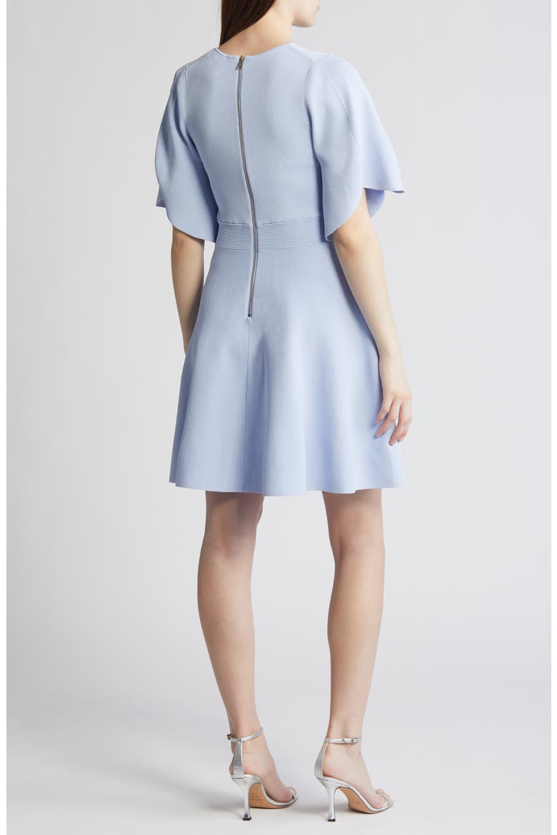 Olivia Rib Fit & Flare Dress, Alternate, color, LIGHT BLUE