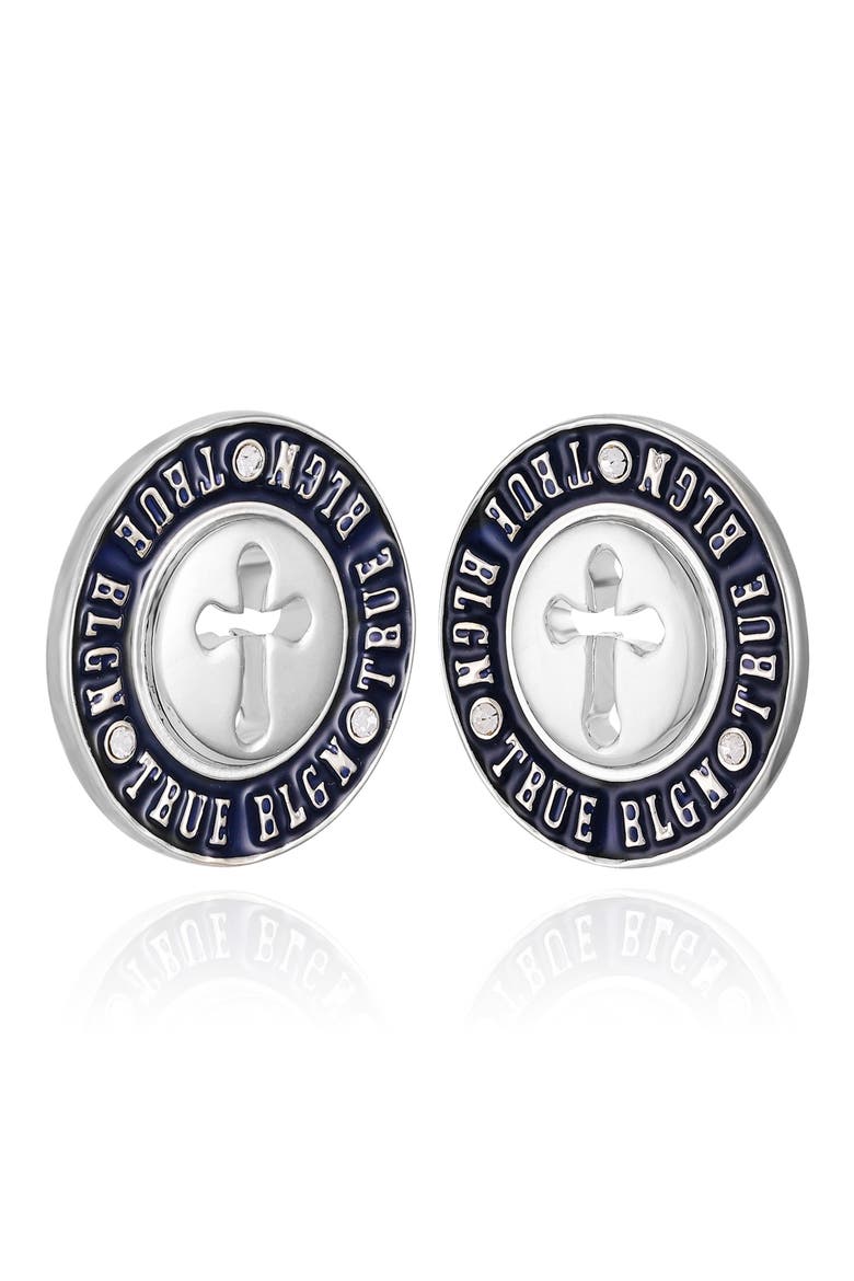 Logo Stud Earrings, Main, color, SILVER TONE