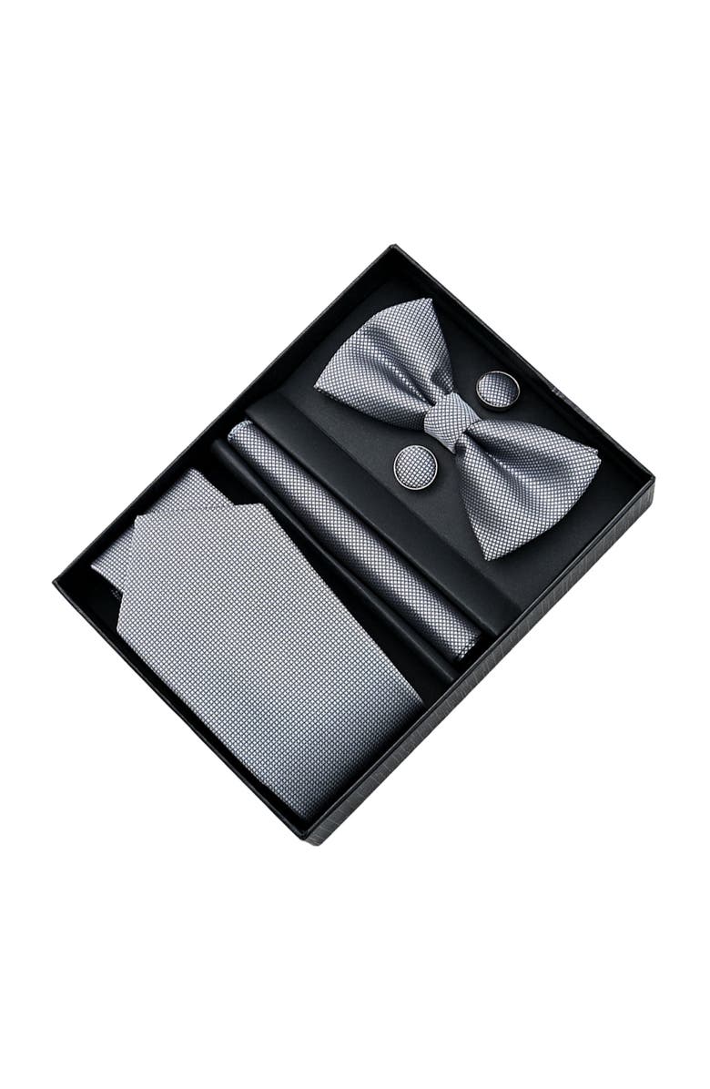 MOUSTACHE Textured Tie Set, Alternate, color, Silver