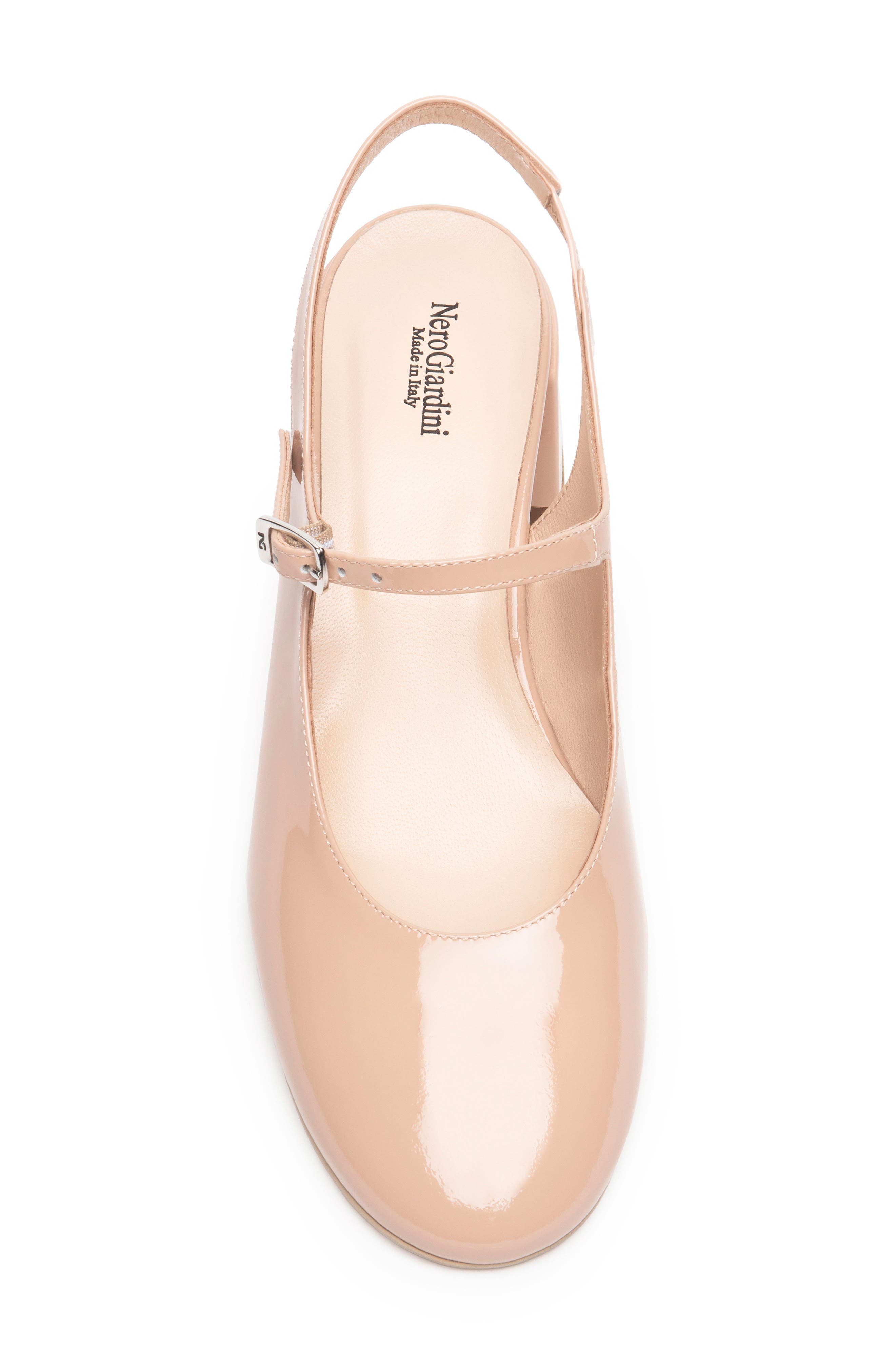 NeroGiardini Slingback Block Heel Pump, Alternate, color, Natural