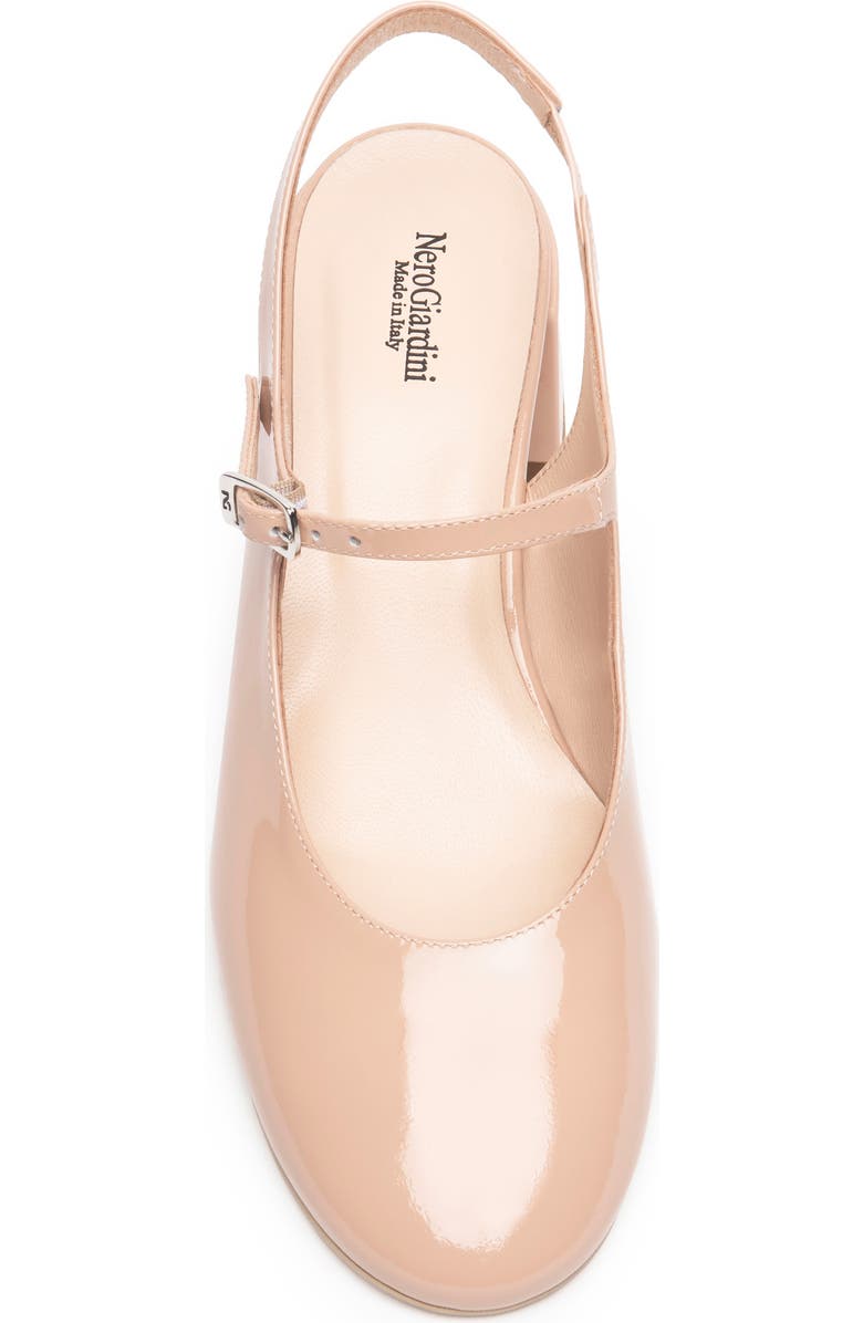 NeroGiardini Slingback Block Heel Pump, Alternate, color, Natural