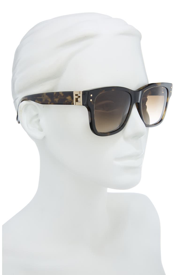 Fold Gradient Square Sunglasses, Alternate, color, HAVANA / GRADIENT BROWN