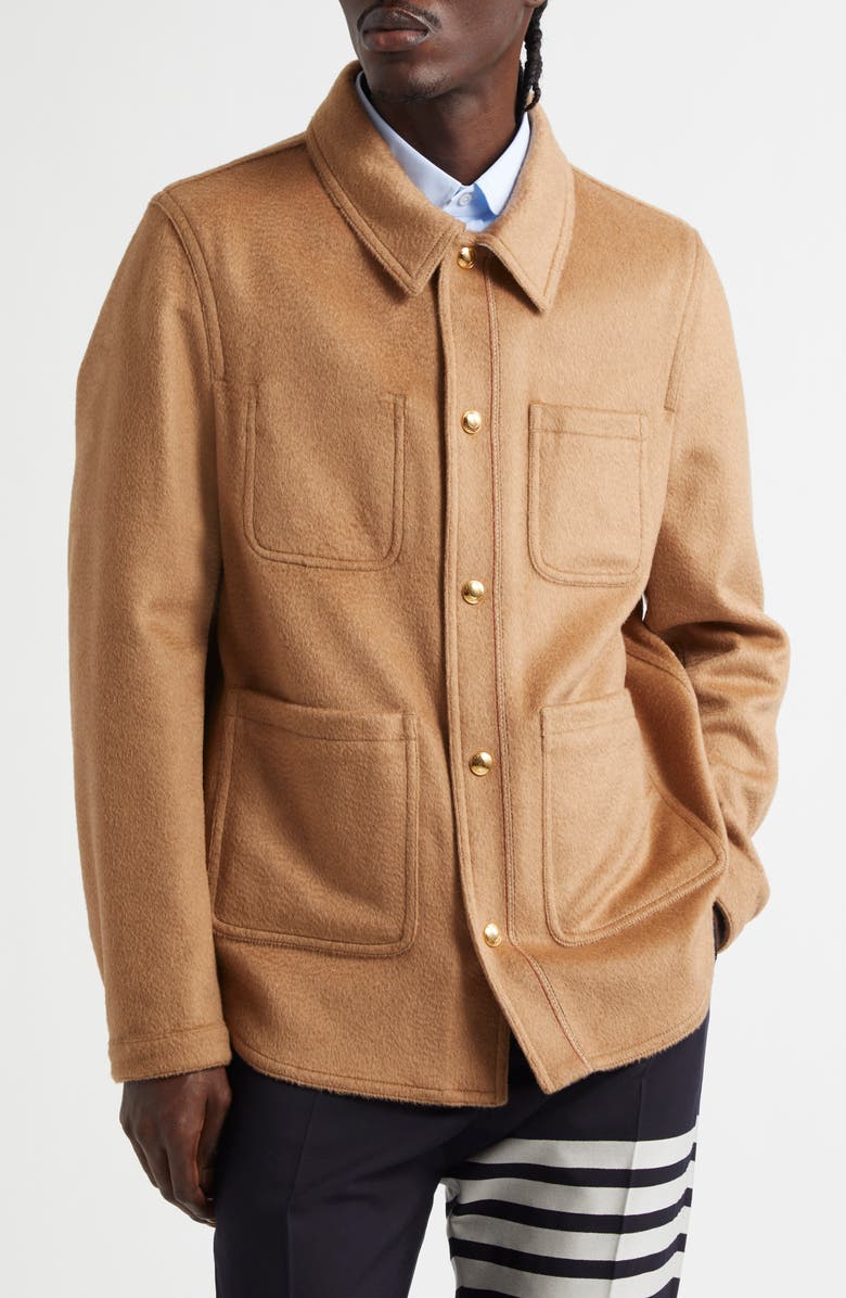 Thom Browne Utility Camel Hair Jacket, Main, color, Camel