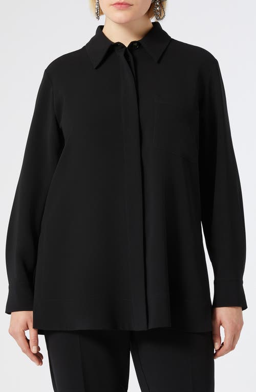 Shop Marina Rinaldi Cady Button-up Shirt In Black