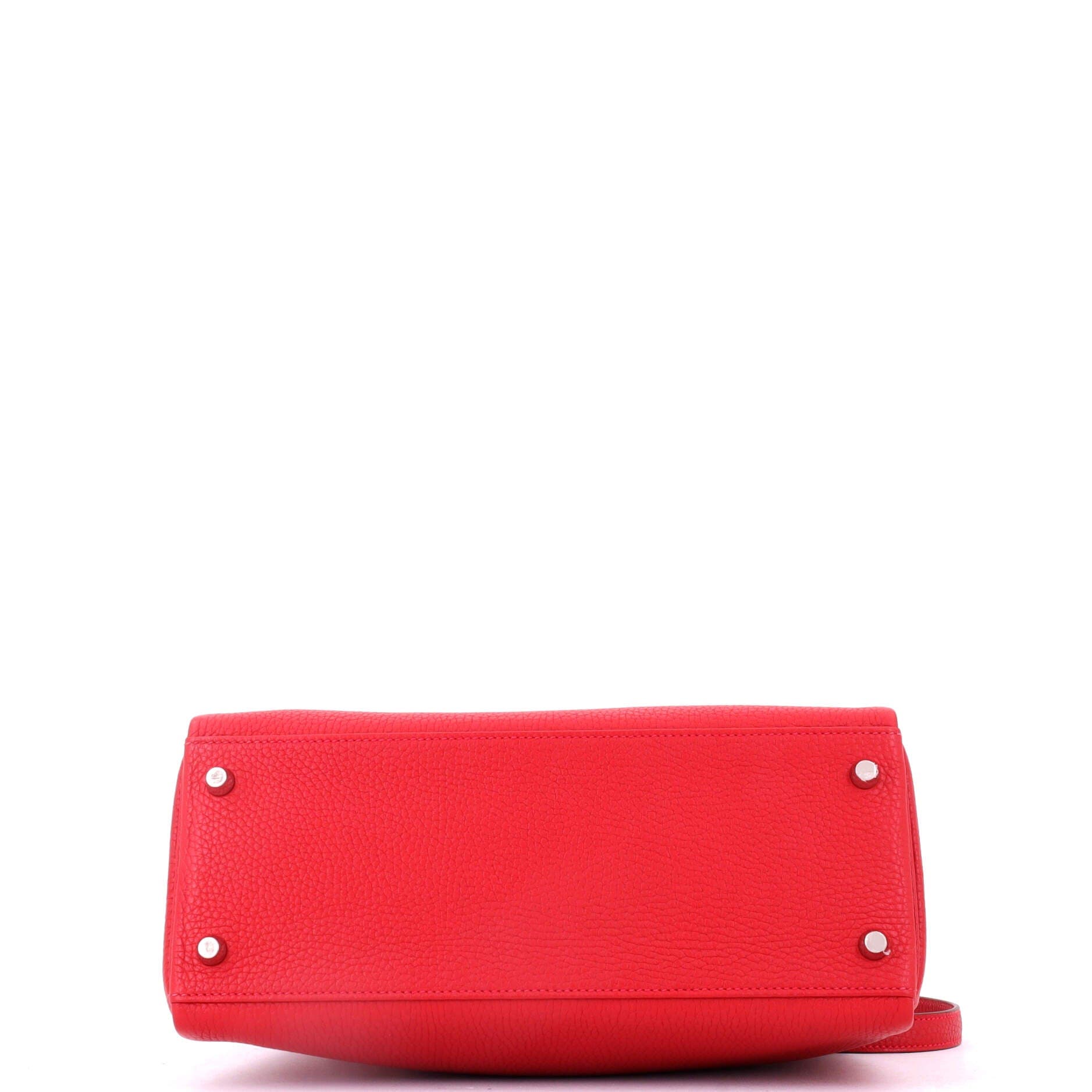 Kelly Handbag Red Togo with Palladium Hardware 28, Alternate, color, Red