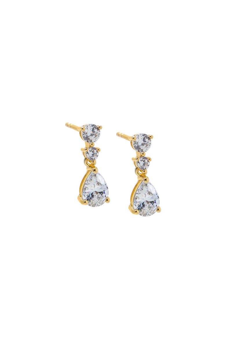 Shaker Pear Drop Stud Earring, Main, color, Gold