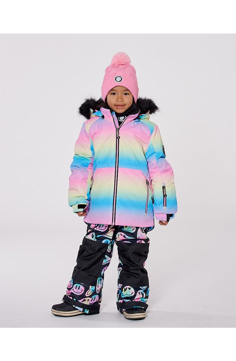 Deux par Deux Girl Two-Piece Play Snowsuit, Alternate, color, Smiley Face Girl