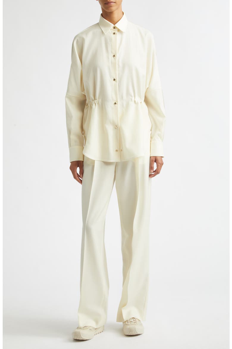 Mixed Media Snap-Up Shirt, Alternate, color, WHITE