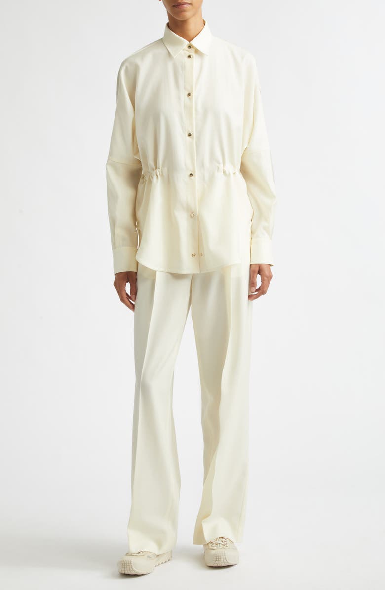 Moncler Virgin Wool Gabardine Pants, Alternate, color, White