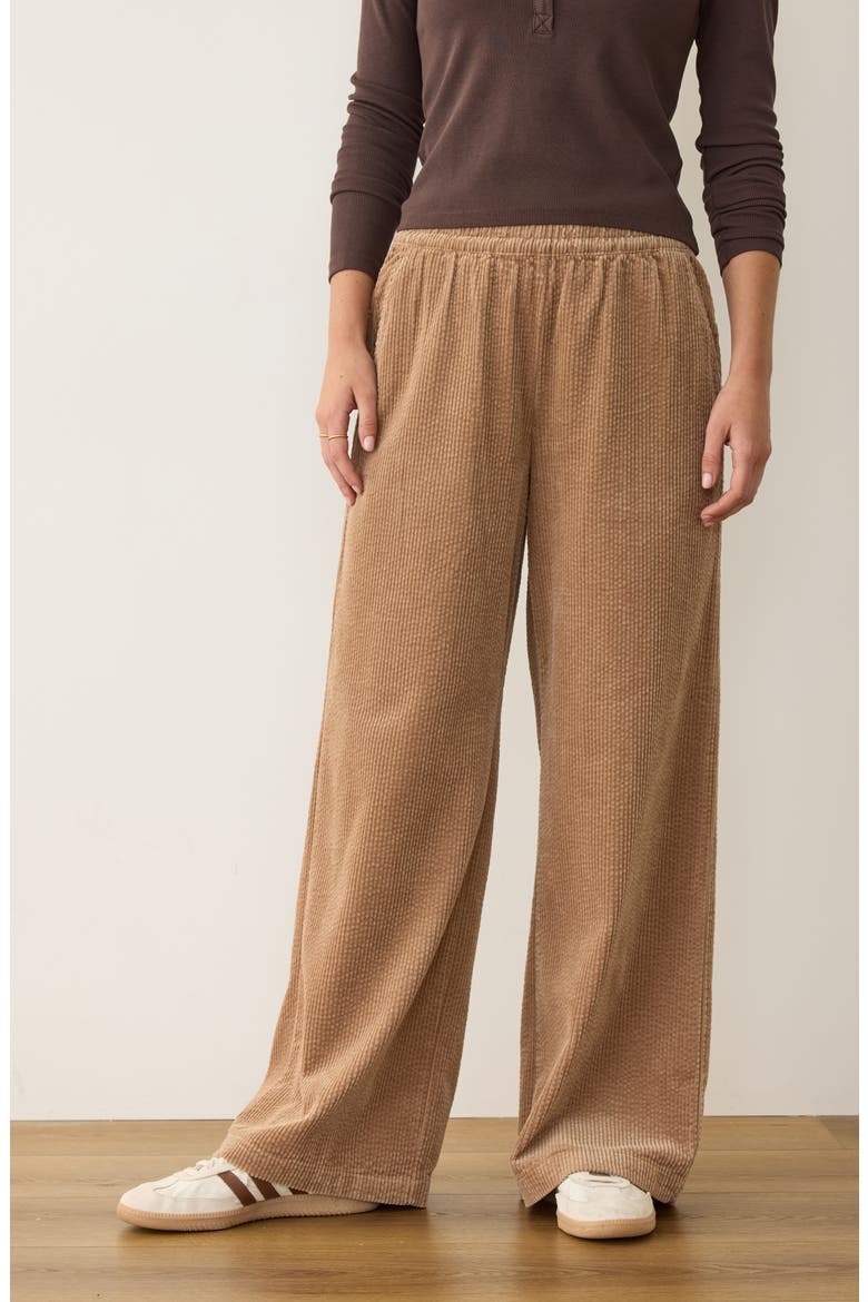 Allison Pull-On Wide Leg Corduroy Pants, Alternate, color, COCOA BROWN