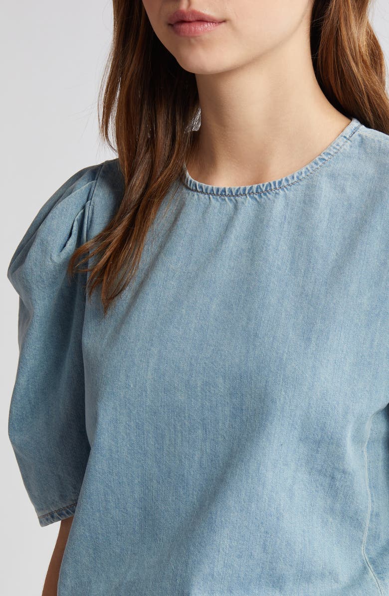 FRAME Puff Sleeve Denim Top, Alternate, color, Sonder