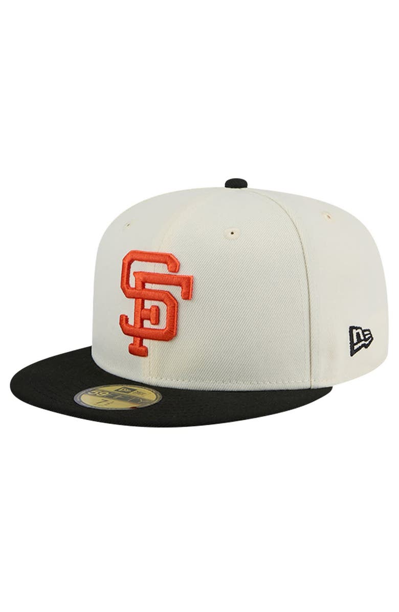 New Era Men's New Era White San Francisco Giants Cooperstown Collection Chrome 59FIFTY Fitted Hat, Main, color, 