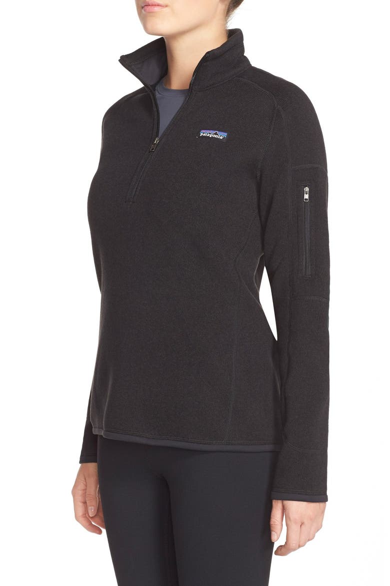 Better Sweater Quarter-Zip Fleece Pullover, Alternate, color, BLACK