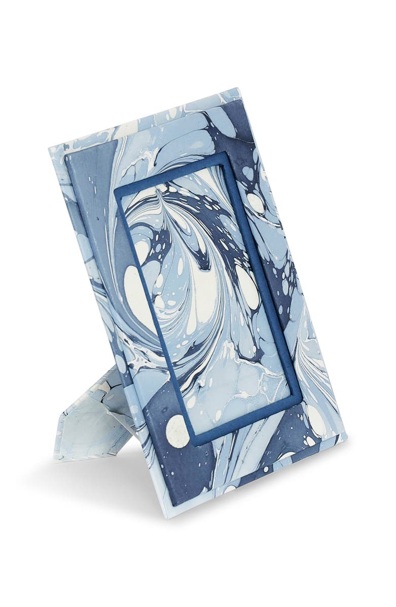 Inner Child Hand-Marbled Picture Frame - 4x6, Main, color, Ocean Wave