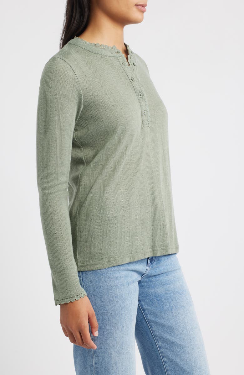 GIBSONLOOK Ava Lace Henley Top, Alternate, color, Sea Spray