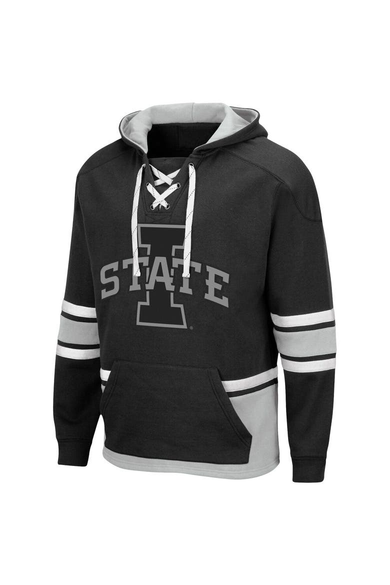 Men's Colosseum Black Iowa State Cyclones Lace Up 3.0 Pullover Hoodie, Alternate, color, Black