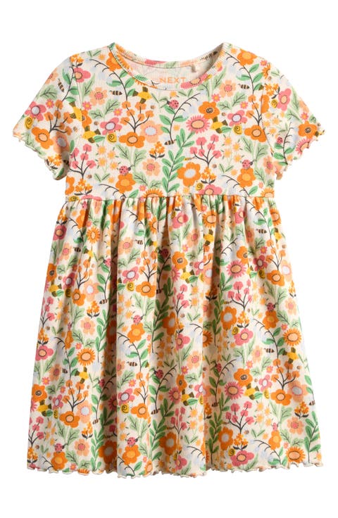 Kids' Floral Print Rib Dress (Baby, Toddler & Little Kid)