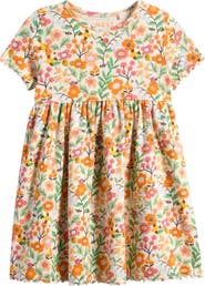 NEXT Kids' Floral Print Rib Dress